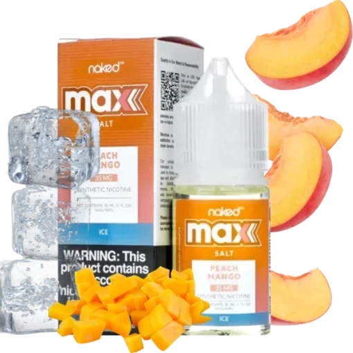 Naked Max Ice Peach Mango Salt Nic E Liquid