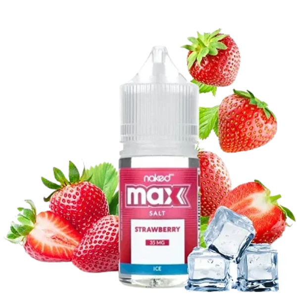 Naked Max Ice Strawberry Salt Nic E Liquid